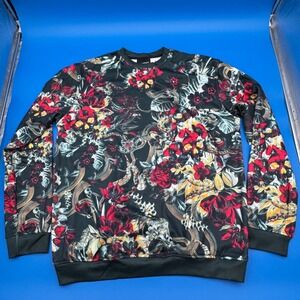 FRESHHOODS Mens Floral Snake All Over Print Crewneck Sweatshirt XL